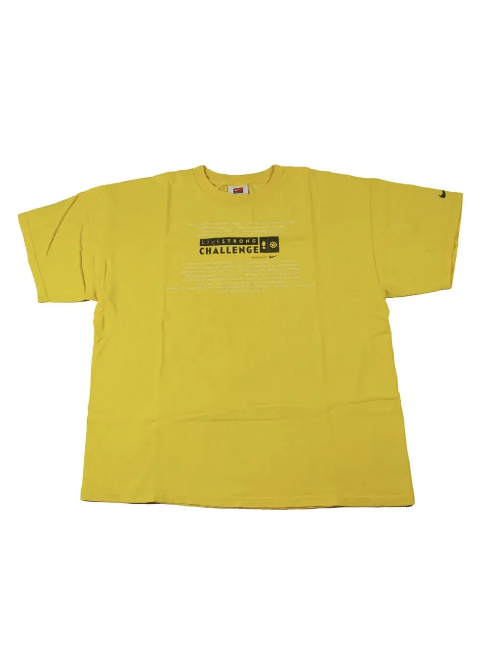 Vintage Nike Livestrong Lance Armstrong Yellow Shirt Size X-Large